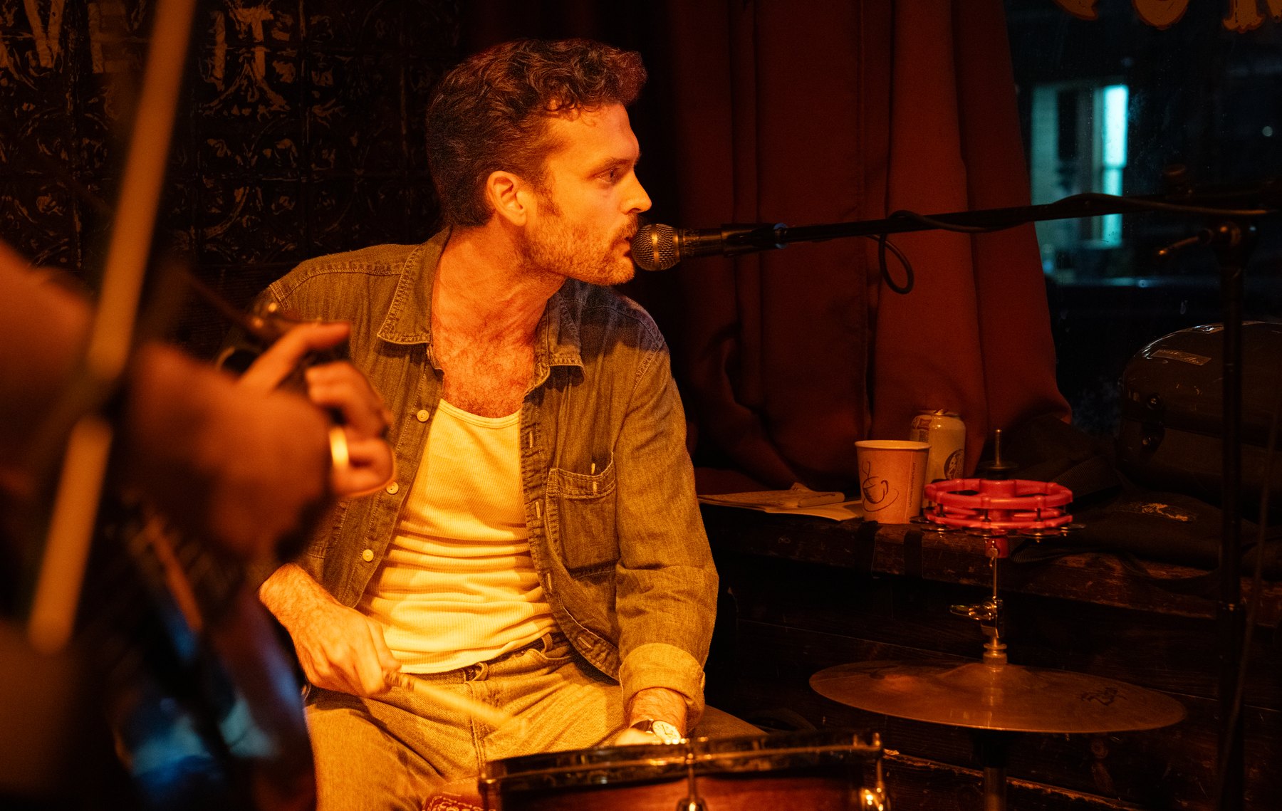 Whippoorwill drummer singing at the kit