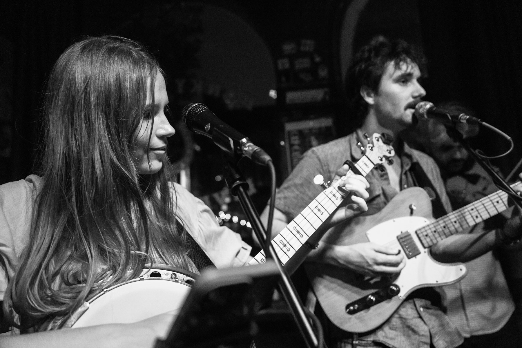Whippoorwill banjo player and guitarist performing together